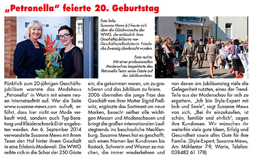 "Petronella" feiert 20. Geburtstag